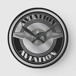 Horloge Ronde Vintage Aviation Art
