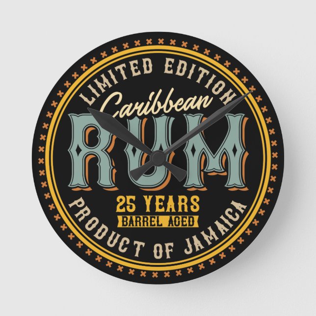 Horloge Ronde Vintage Caribbean Rum    (Recto)