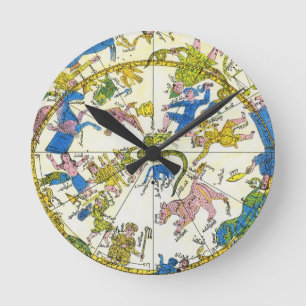 Horloge Ronde Vintage céleste, sphère arabe, constellations