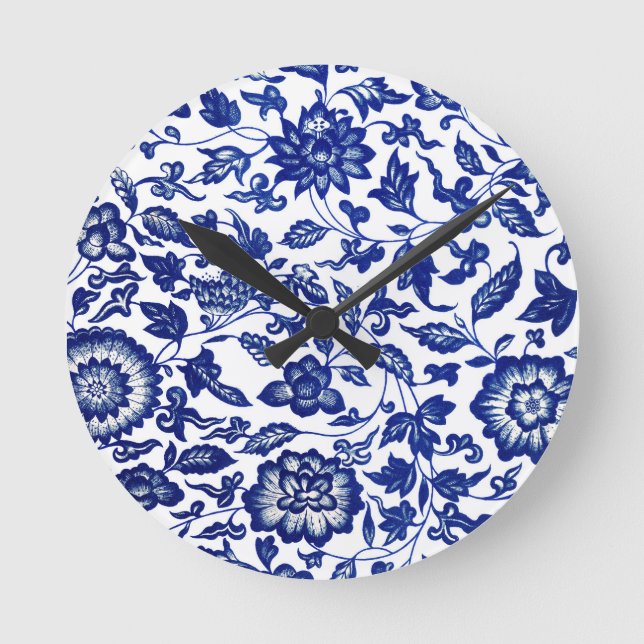 Horloge Ronde Vintage Chic Floral Design (Recto)