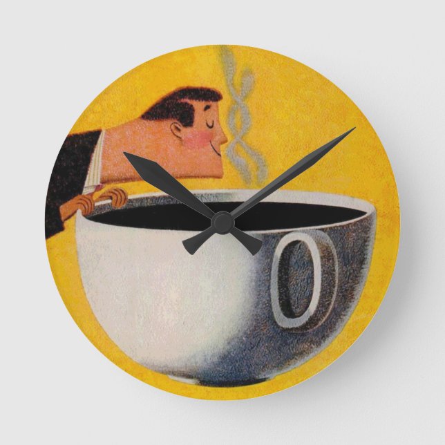 Horloge Ronde Vintage Coffee Advertisement (Recto)