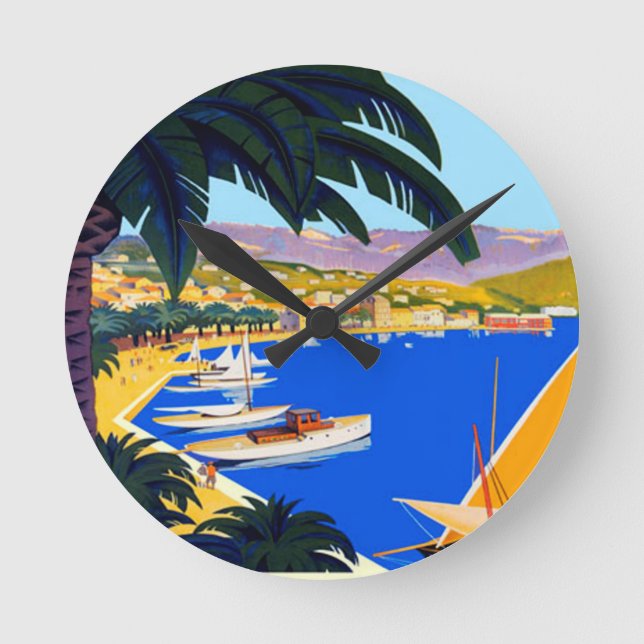 Horloge Ronde Vintage Côte d'Azur (Recto)