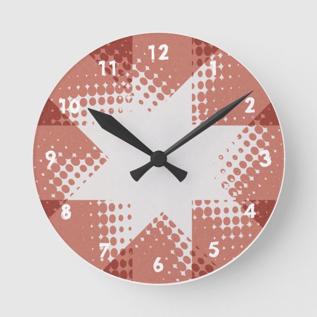 Horloge Ronde Vintage halftone star clock (Recto)