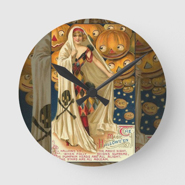 Horloge Ronde Vintage Halloween (Recto)