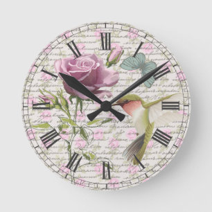 Horloge Ronde Vintage Hummingbird