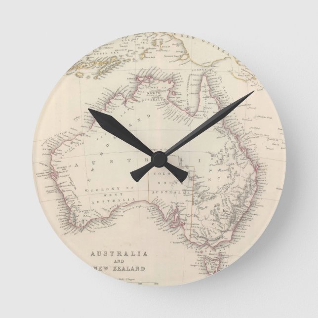 Horloge Ronde Vintage map of Australia (Recto)