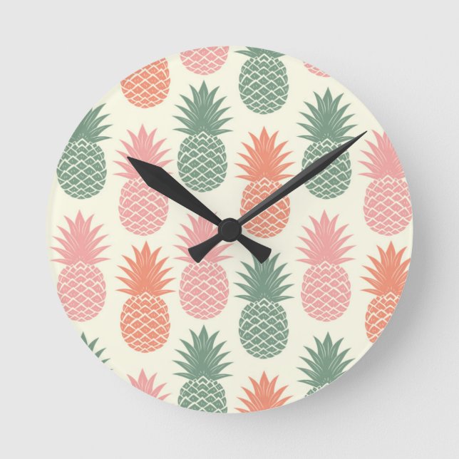 Horloge Ronde Vintage Pineapple 2 (Recto)