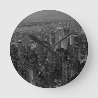 Horloge Ronde Vintage Style New York City Script