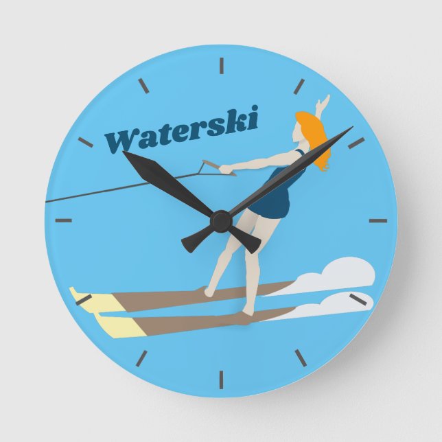 Horloge Ronde Vintage-style Waterski (Recto)