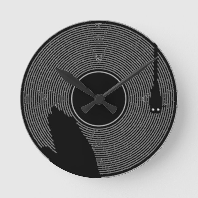 Horloge Ronde Vinyl Record Wall Clock (Recto)