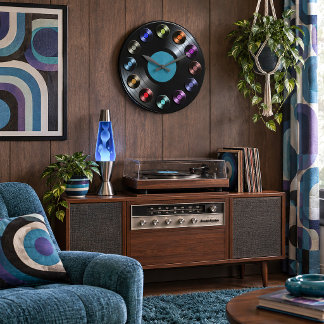 Horloge ronde vinyle rétro LP boho d'album de disq