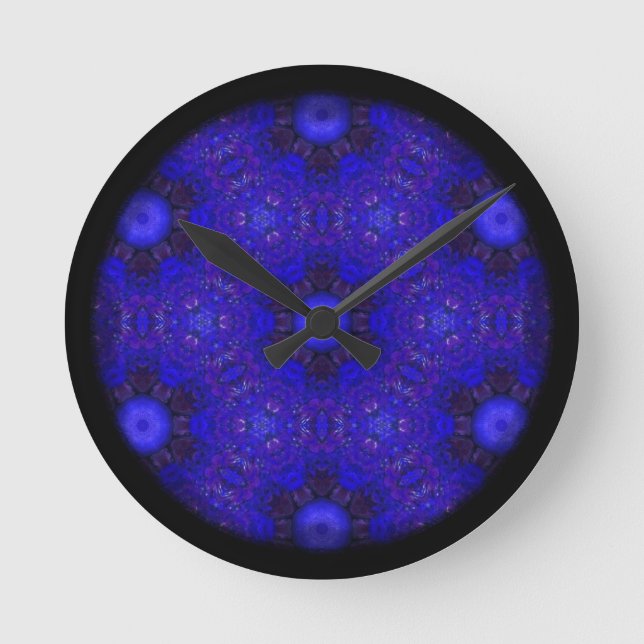 Horloge Ronde Violet et bleu en 3D (Recto)
