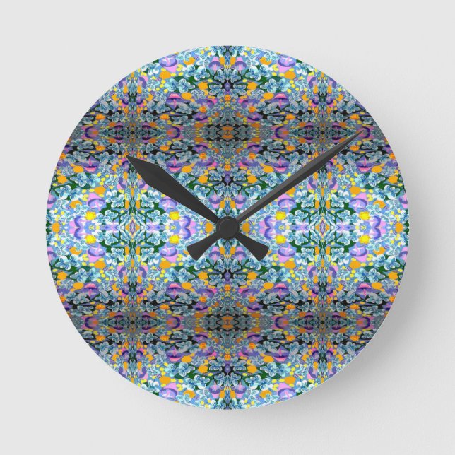 Horloge Ronde Violets Et Lampes (Recto)