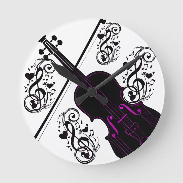 Horloge Ronde Violon, amour cinglé_ (Recto)