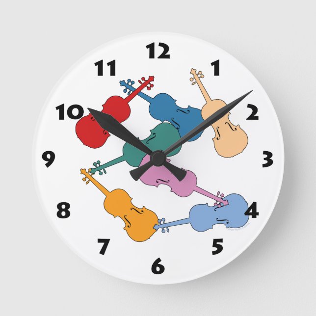 Horloge Ronde Violon coloré (Recto)