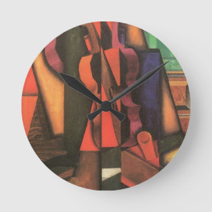 Horloge Ronde Violon et guitare de Juan Gris, Art Cubisme Vintag