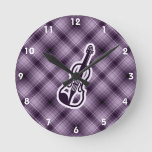 Horloge Ronde Violon pourpre