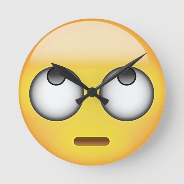 Horloge Ronde Visage avec les yeux roulants Emoji (Recto)