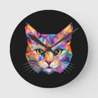 Visage de chat géométrique coloré Art triangulaire