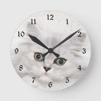 Horloge Ronde visage de chaton persan