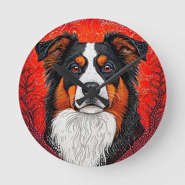 Horloge Ronde Visage de chien mignon (Recto)