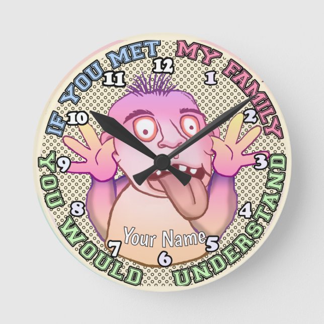 Horloge Ronde Visage de famille joueur (Recto)