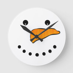 Horloge Ronde Visage de neige