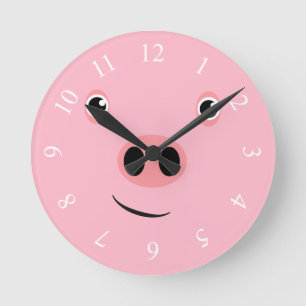Horloge Ronde Visage de porc