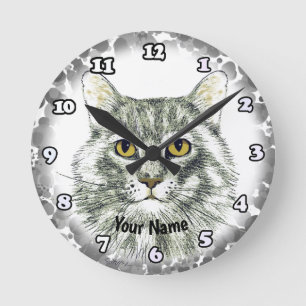 Horloge Ronde visage du chat
