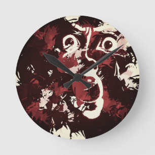 Horloge Ronde visage éffrayant