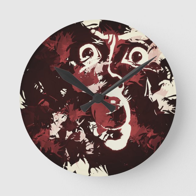 Horloge Ronde visage éffrayant (Recto)