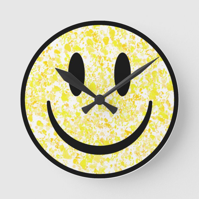 Horloge Ronde Visage souriant éclaboussé (Recto)