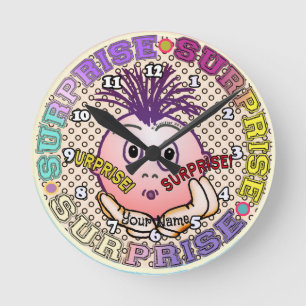 Horloge Ronde Visage Surpris