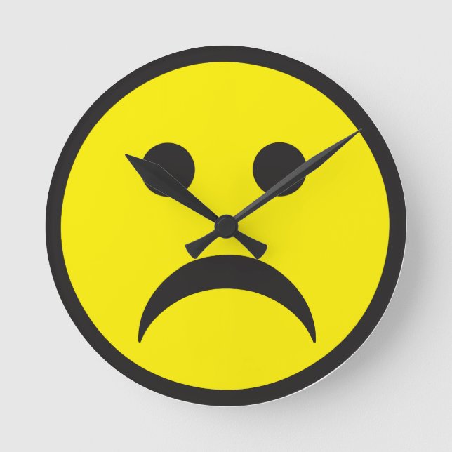 Horloge Ronde Visage triste malheureux (Recto)