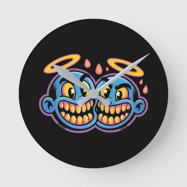 Horloge Ronde Visages souriants. (Recto)