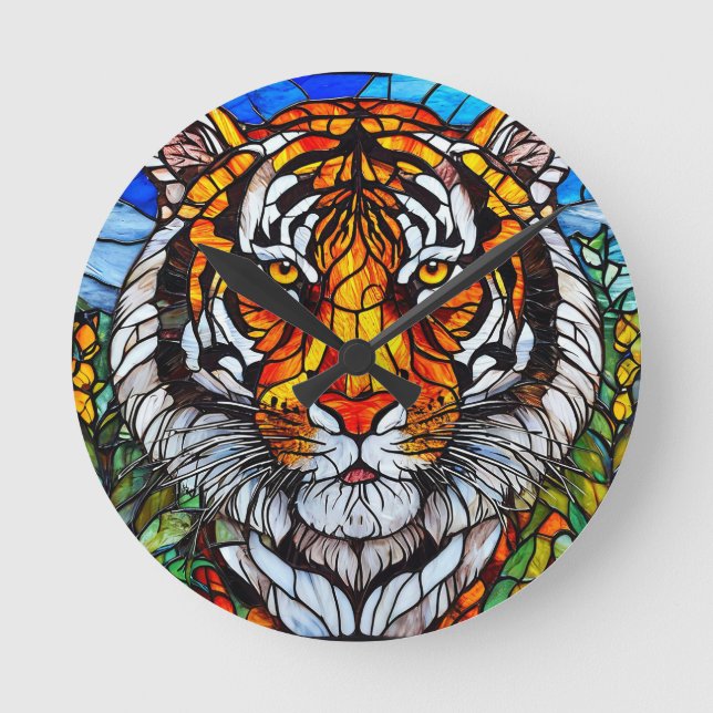 Horloge Ronde Vitreaux de tigre (Recto)