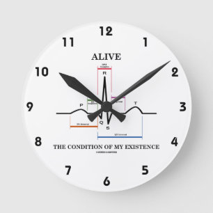 Horloge Ronde Vivez La Condition De Mon Existence (ECG/EKG)