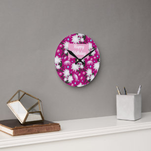 Horloge Ronde Vœux d'anniversaire personnalisés et sur mesure