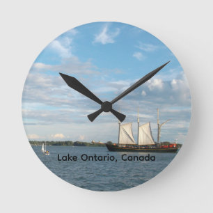 Horloge Ronde Voile sur le lac Ontario Round Clock