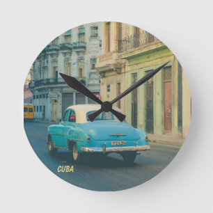 Horloge Ronde Voiture Classique Vintage La Havane Cuba Photograp