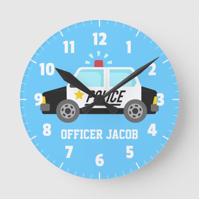 Horloge Ronde Voiture de police classique avec la sirène pour la (Recto)