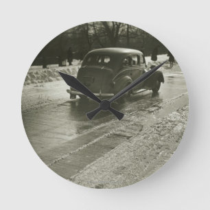 Horloge Ronde Voiture sur la route
