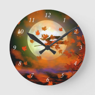 Horloge Ronde Vol Halloween Witch