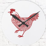 Horloge Ronde Volaille de poulet<br><div class="desc">Une poule rouge pour les amateurs de poulet et de volaille. Art original de Nic Squirrell.</div>