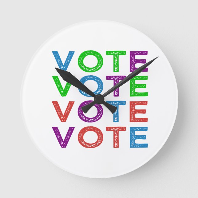Horloge Ronde VOTE en multicolore (Recto)