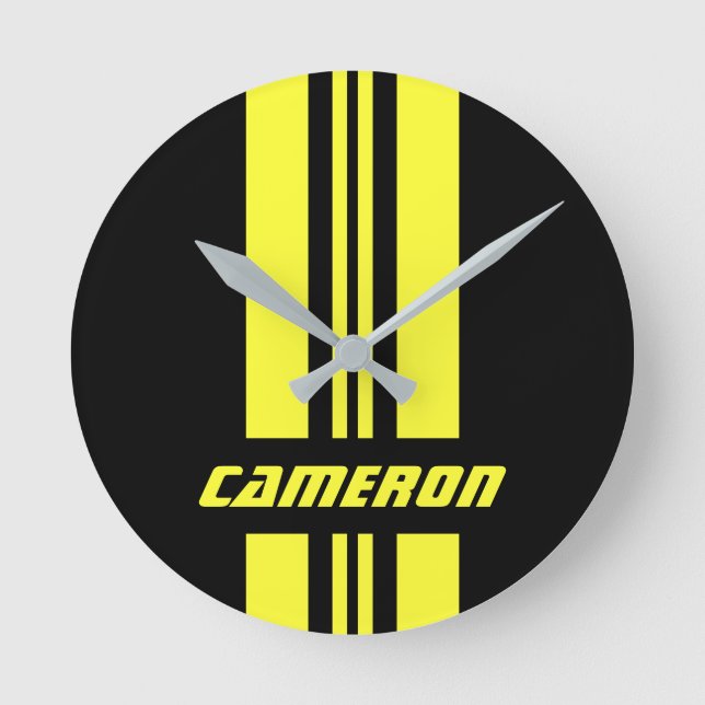 Horloge Ronde Votre nom Couleurs entièrement personnalisées Coul (Recto)