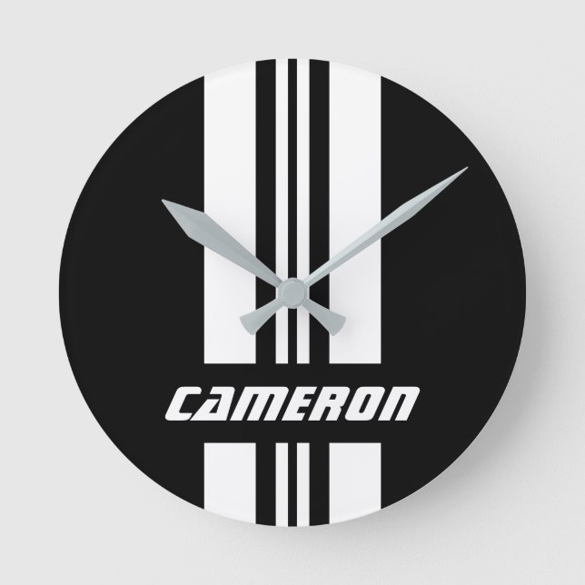 Horloge Ronde Votre nom Couleurs entièrement personnalisées Coul (Recto)