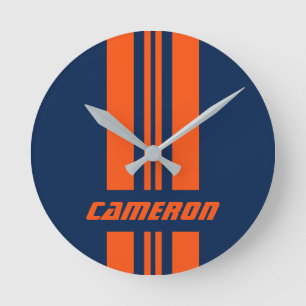 Horloge Ronde Votre nom Couleurs entièrement personnalisées Coul