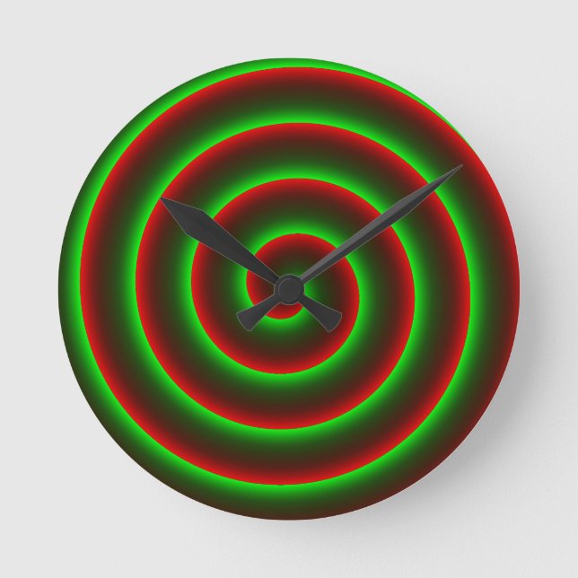 Horloge Ronde Voulez-vous changer le rouge ? Spirale verte flash (Recto)