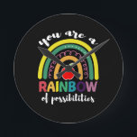 Horloge Ronde Vous Êtes Un Arc En Ciel De Possibilités Enseignan<br><div class="desc">Vous êtes un arc-en-ciel de possibilités Enseignant drôle,  enseignant,  retour à l'école,  école,  éducation,  enseignement,  enseignement,  vintage,  préscolaire,  humour,  étudiant,  cadeaux Cadeau pour elle pour les enfants</div>